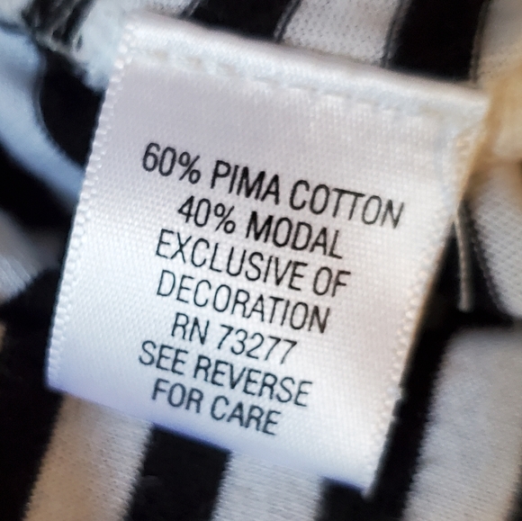 ELLE | Women's black/white striped with cream lace weave tanktop. Size medium. - Picture 5 of 6